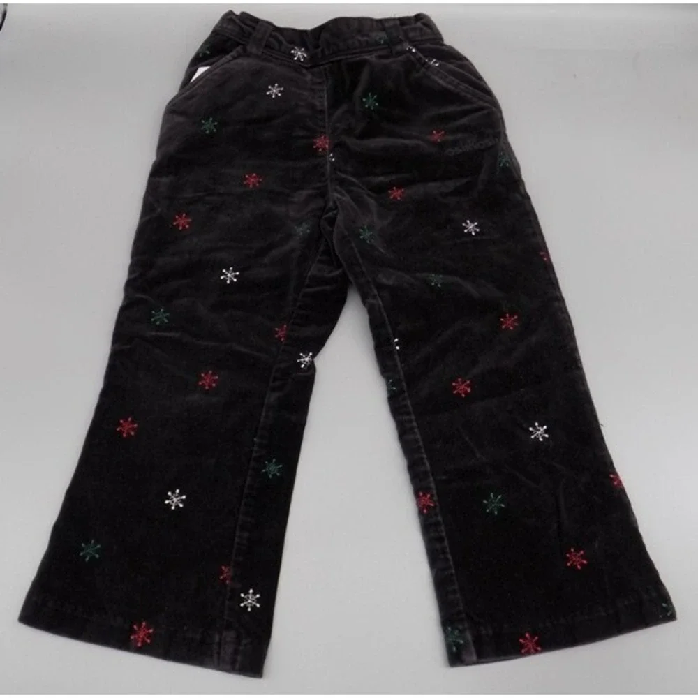 Vintage OshKosh Velvet Holiday Pants 4T Velour Snowflakes